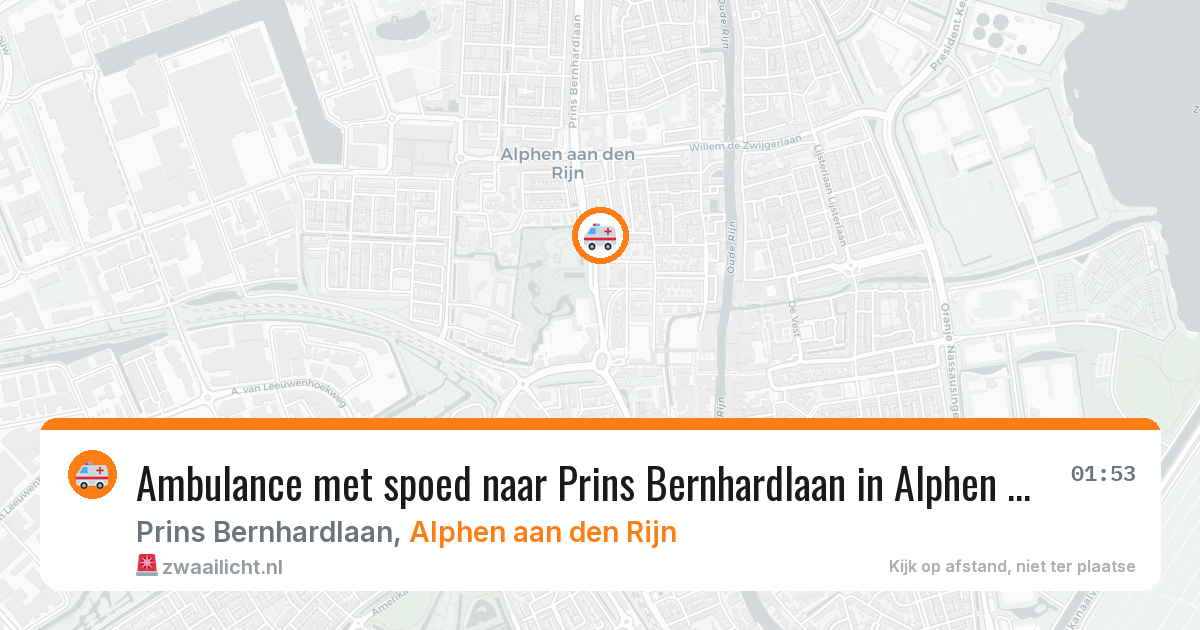 Ambulance met spoed naar Prins Bernhardlaan in Alphen aan den Rijn — 14 aug 2026