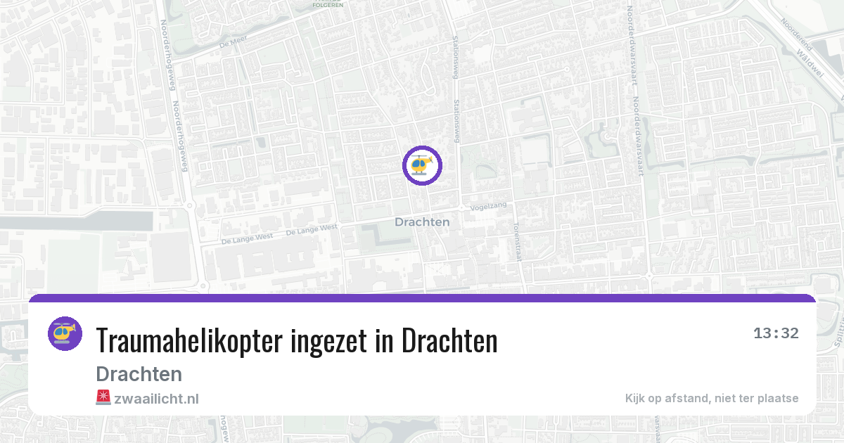 Traumahelikopter ingezet in Drachten — 28 mei 2026 | 🚨 Zwaailicht.nl
