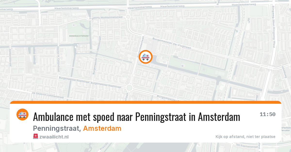 Ambulance met spoed naar Penningstraat in Amsterdam — 20 jun 2026