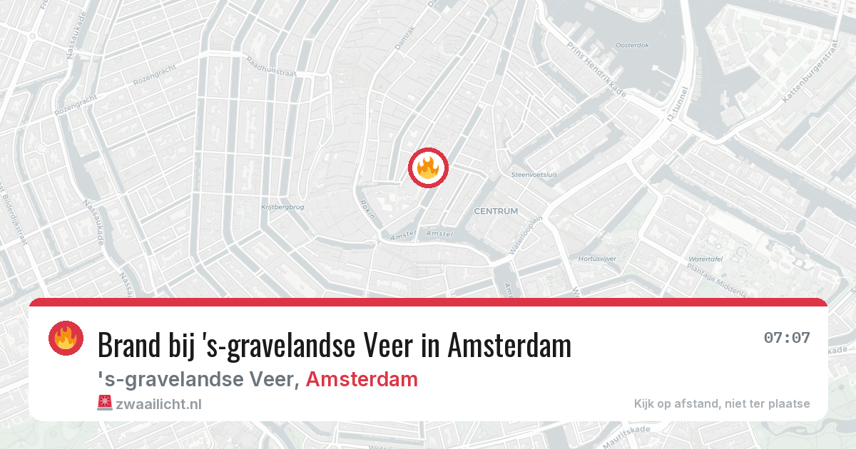 Brand bij 's-gravelandse Veer in Amsterdam — 20 jun 2026