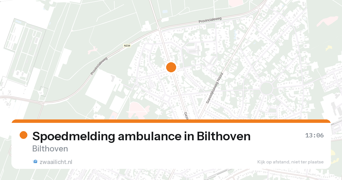 Spoedmelding ambulance in Bilthoven — 26 aug 2026