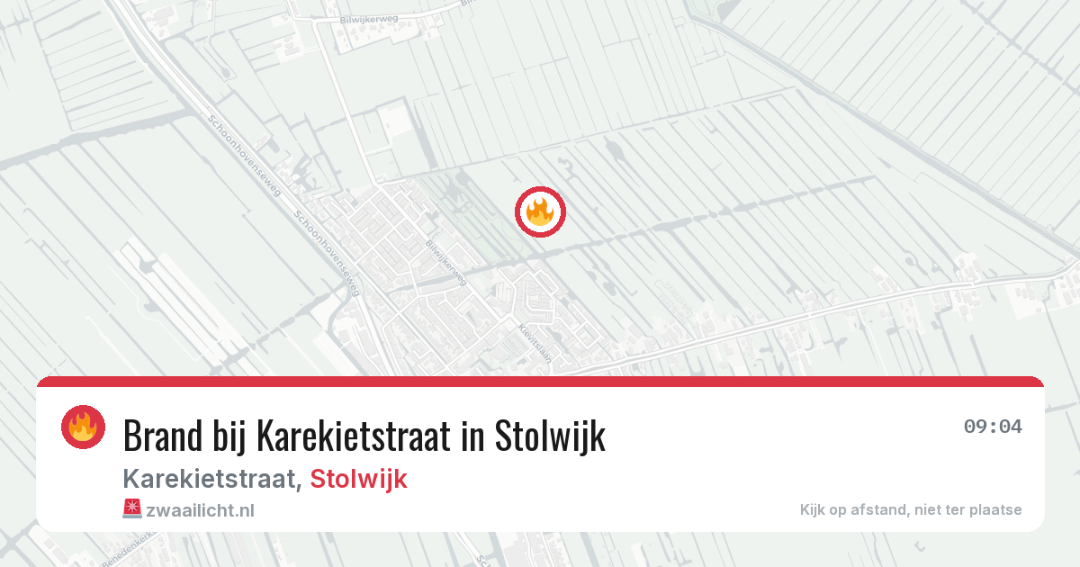 Brand bij Karekietstraat in Stolwijk — 8 jul 2026