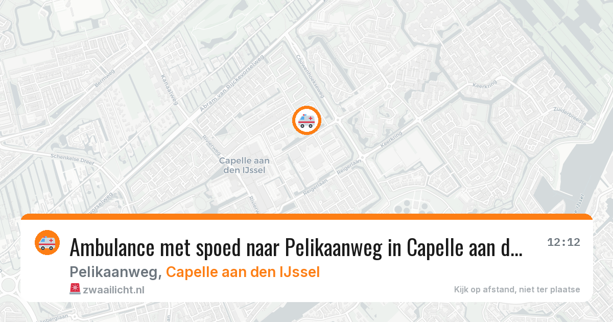 Ambulance met spoed naar Pelikaanweg in Capelle aan den IJssel — 22 mei 2026