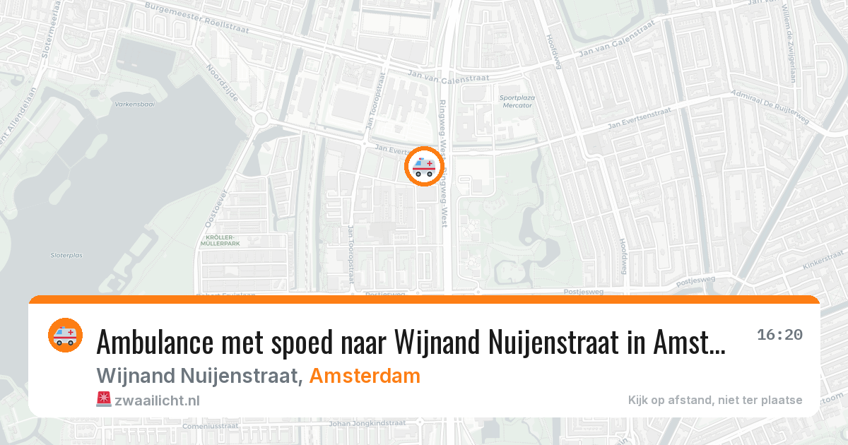 Ambulance met spoed naar Wijnand Nuijenstraat in Amsterdam — 26 mei 2026