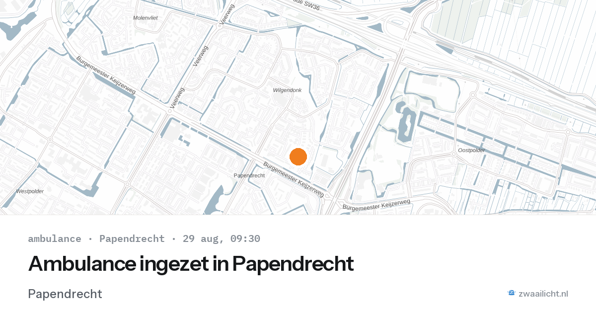 Ambulance ingezet in Papendrecht — 29 aug 2026