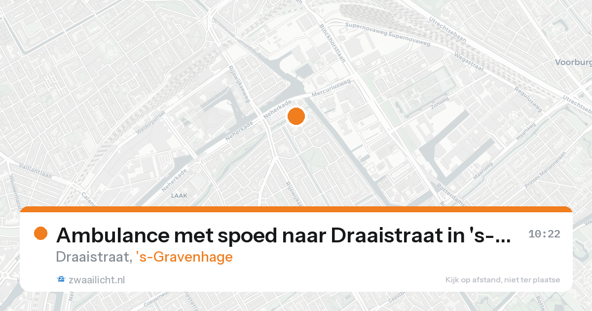 Ambulance met spoed naar Draaistraat in 's-Gravenhage — 20 aug 2026