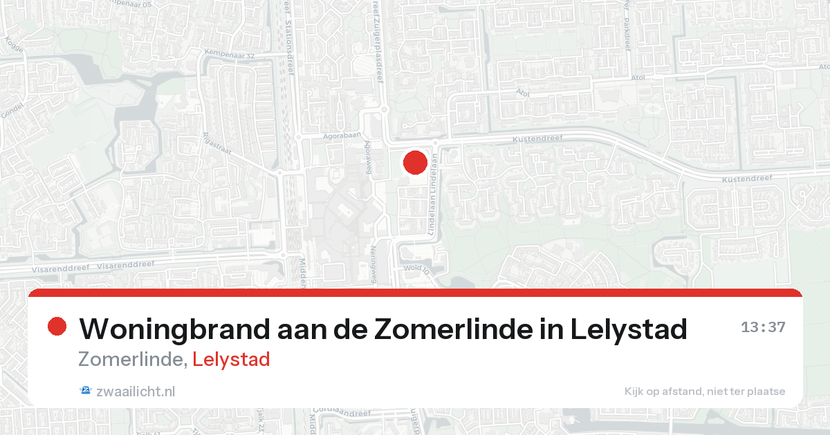 Woningbrand aan de Zomerlinde in Lelystad — 24 aug 2026