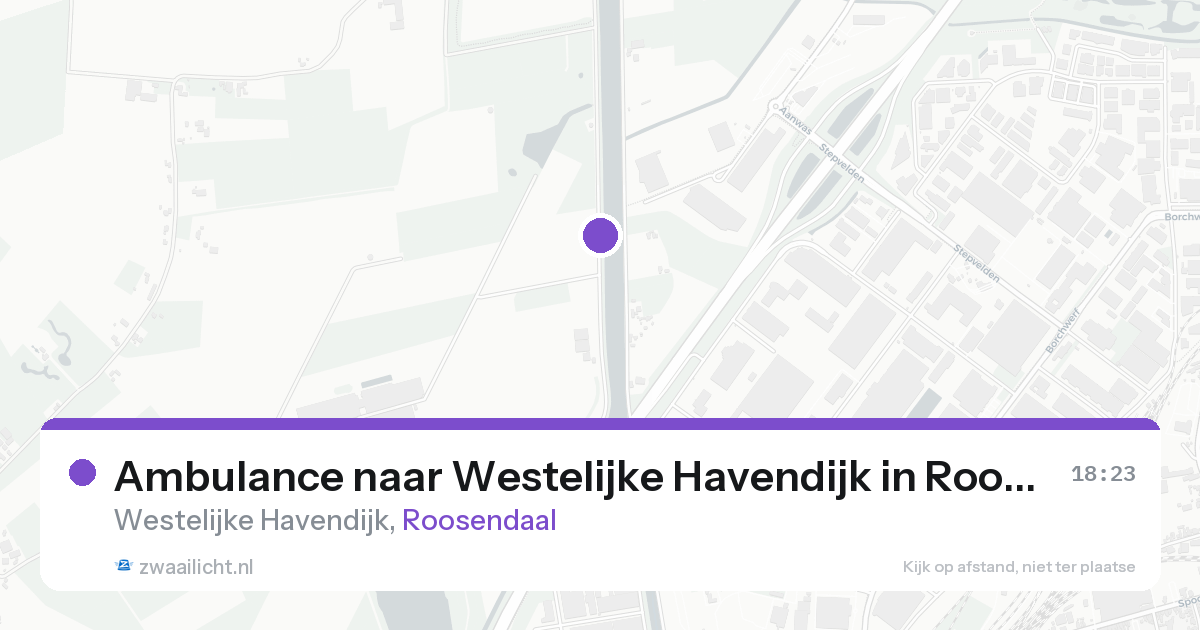 Ambulance naar Westelijke Havendijk in Roosendaal — 23 aug 2026