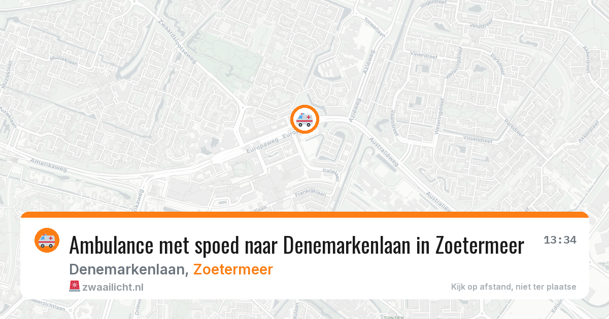 Ambulance met spoed naar Denemarkenlaan in Zoetermeer — 18 jun 2026