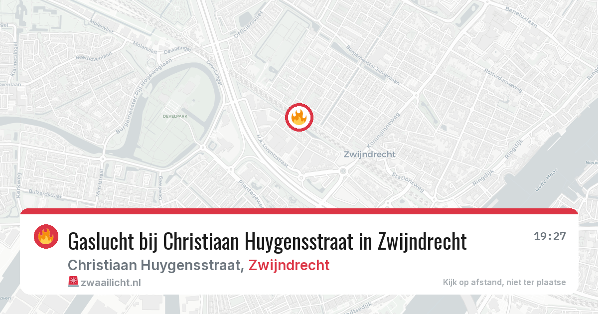 Gaslucht bij Christiaan Huygensstraat in Zwijndrecht — 9 jul 2026