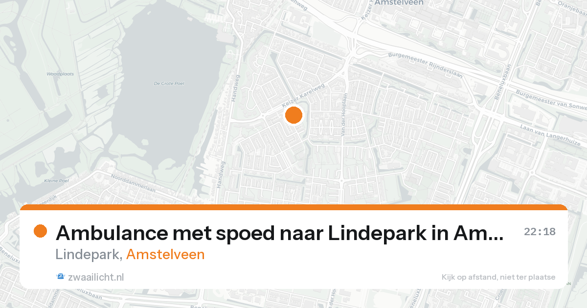 Ambulance met spoed naar Lindepark in Amstelveen — 17 aug 2026