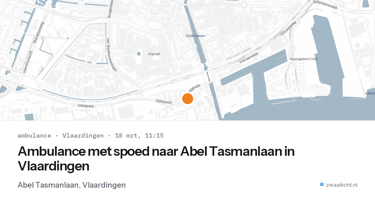Ambulance met spoed naar Abel Tasmanlaan in Vlaardingen — 18 mrt 2026