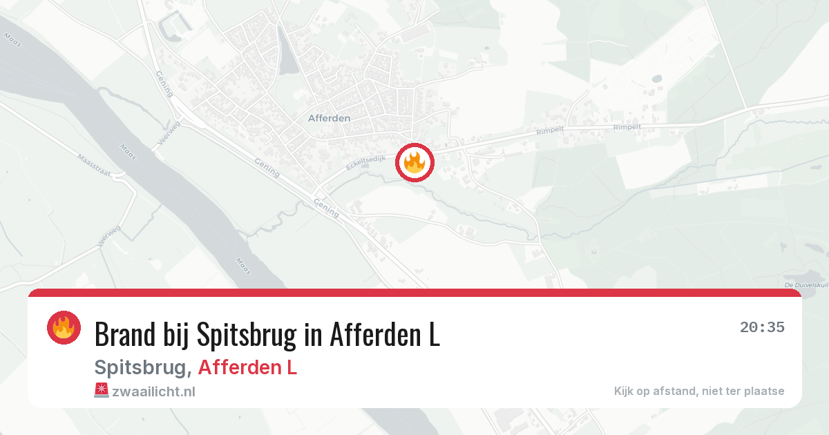 Brand bij Spitsbrug in Afferden L — 8 jun 2026