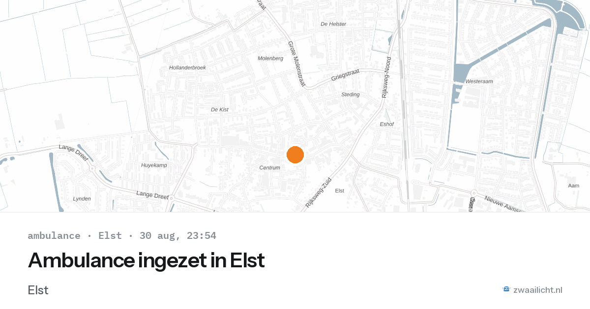 Ambulance ingezet in Elst — 30 aug 2026