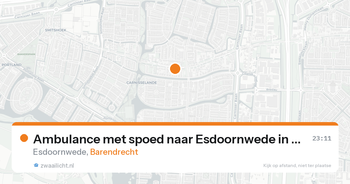 Ambulance met spoed naar Esdoornwede in Barendrecht — 22 aug 2026