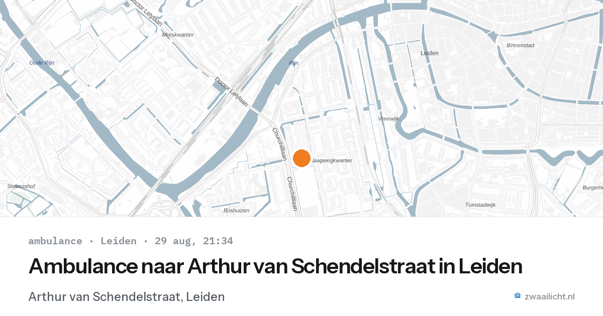 Ambulance naar Arthur van Schendelstraat in Leiden — 29 aug 2026