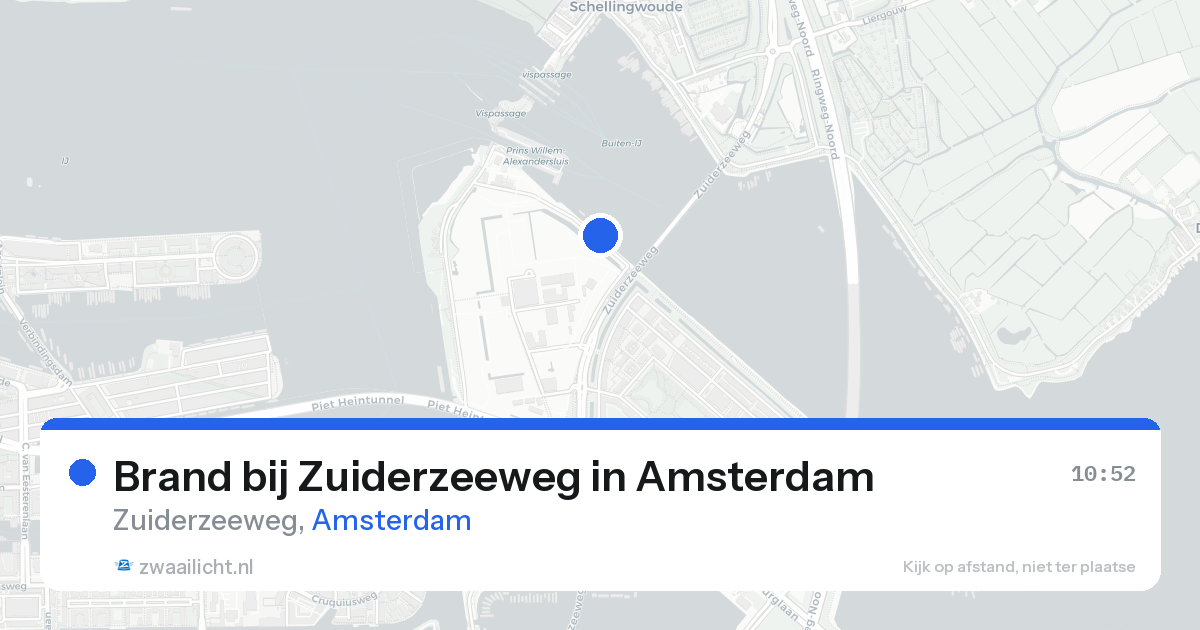Brand bij Zuiderzeeweg in Amsterdam — 24 aug 2026