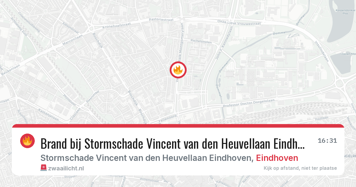 Brand bij Stormschade Vincent van den Heuvellaan Eindhoven in Eindhoven — 28 jun 2026