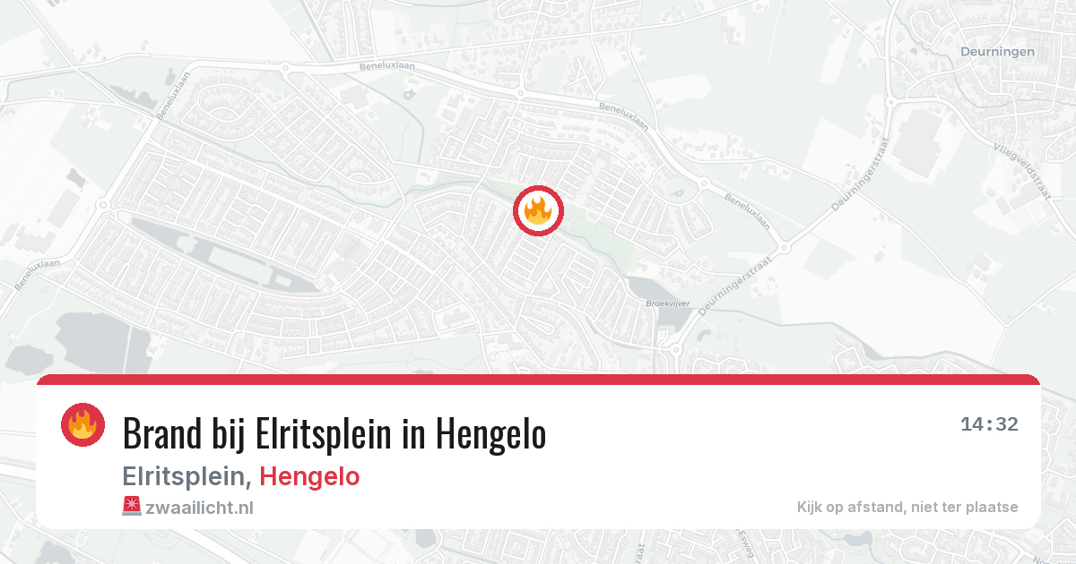 Brand bij Elritsplein in Hengelo — 28 mei 2026