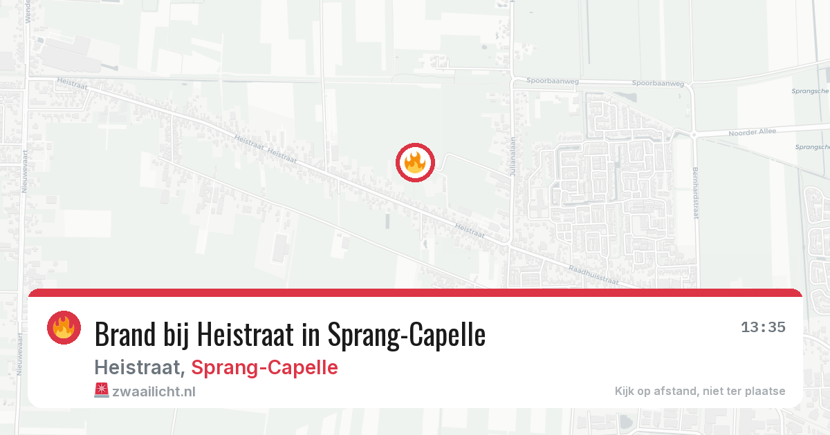 Brand bij Heistraat in Sprang-Capelle — 13 jun 2026