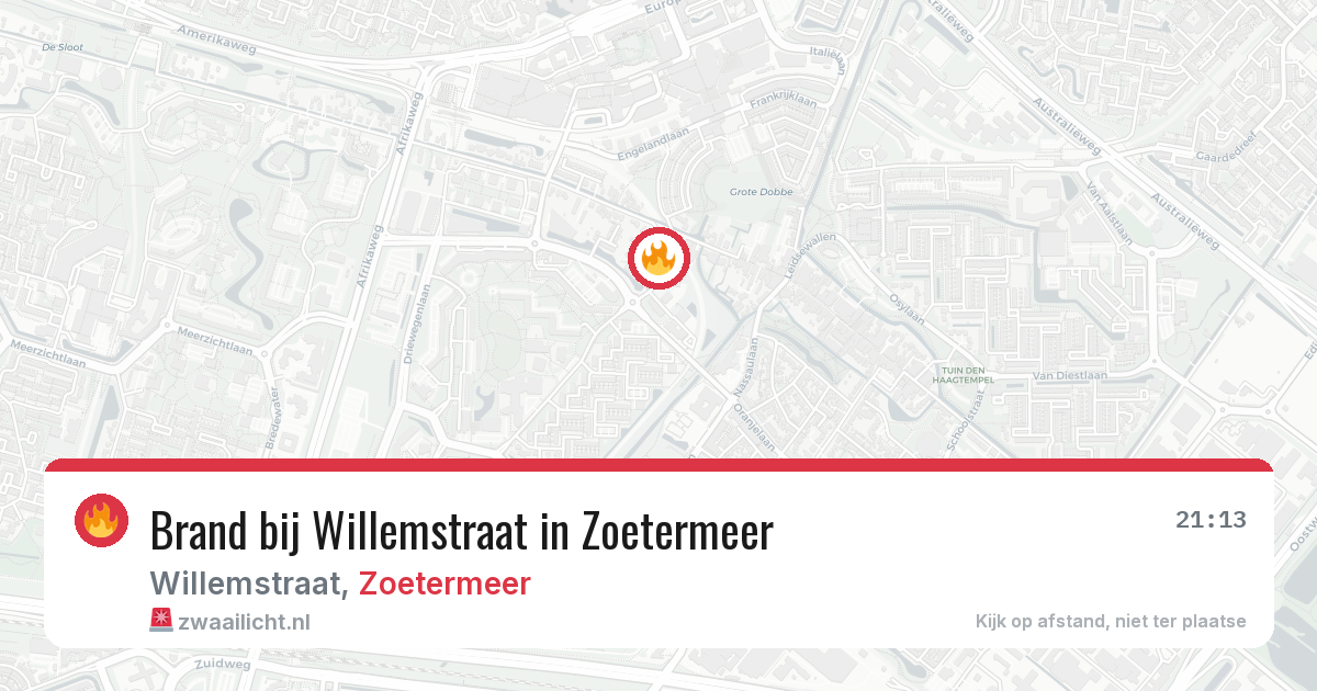 Brand bij Willemstraat in Zoetermeer — 20 jun 2026