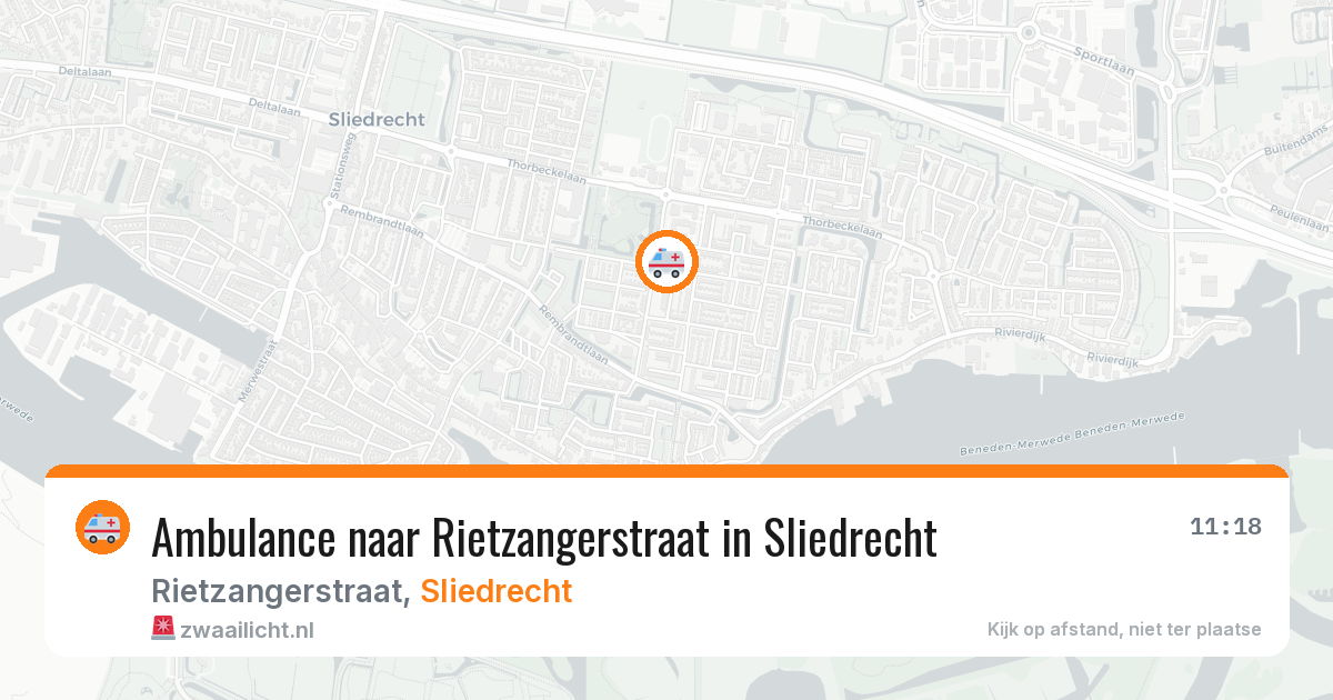 Ambulance naar Rietzangerstraat in Sliedrecht — 24 jun 2026