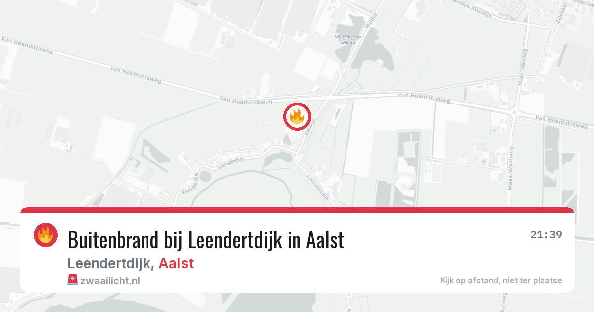 Buitenbrand bij Leendertdijk in Aalst — 8 aug 2026