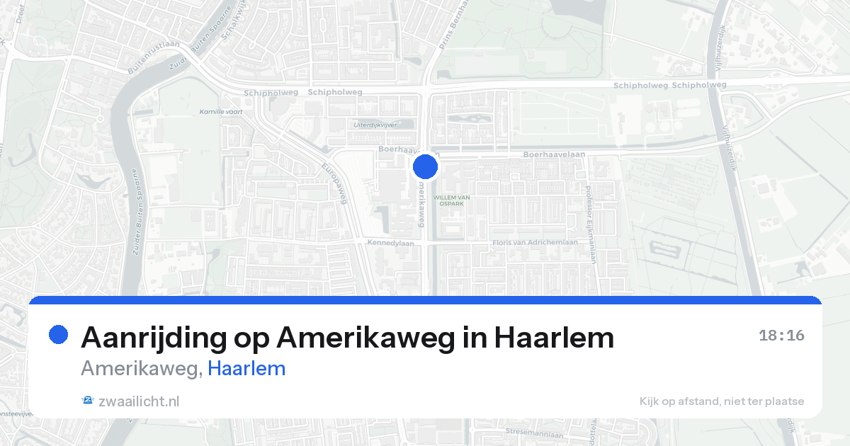Aanrijding op Amerikaweg in Haarlem — 19 aug 2026
