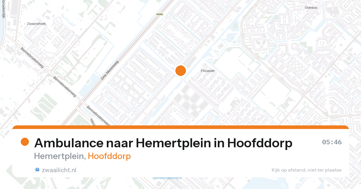 Ambulance naar Hemertplein in Hoofddorp — 27 aug 2026