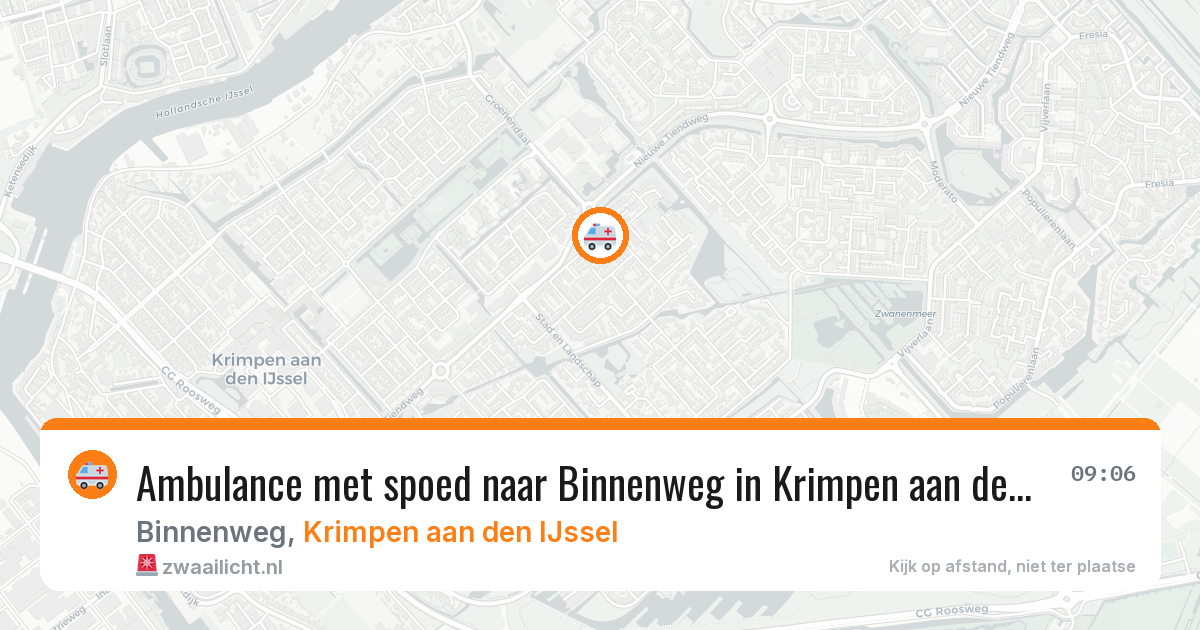 Ambulance met spoed naar Binnenweg in Krimpen aan den IJssel — 6 aug 2026