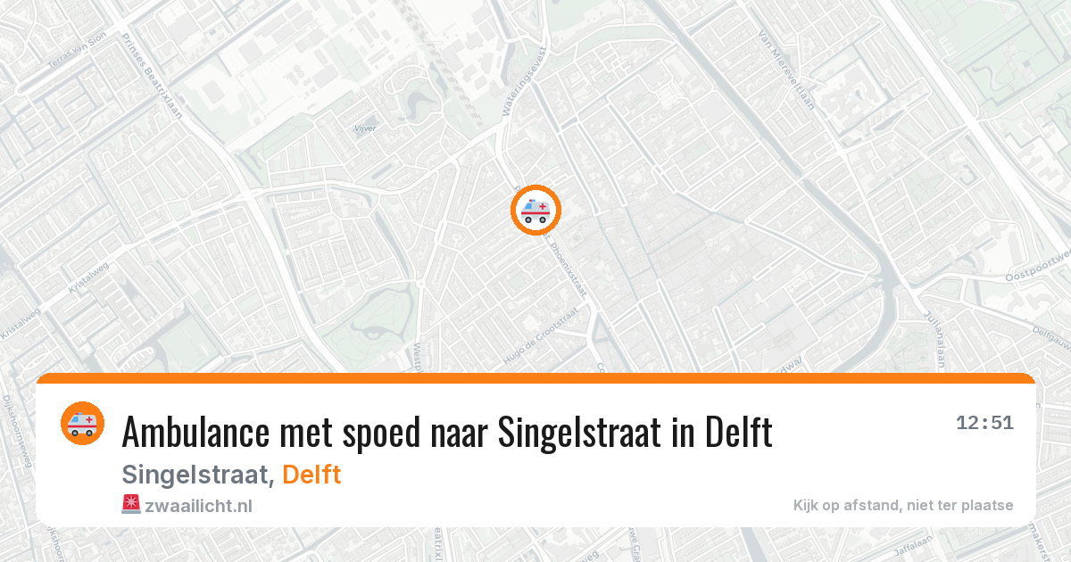 Ambulance met spoed naar Singelstraat in Delft — 21 mei 2026