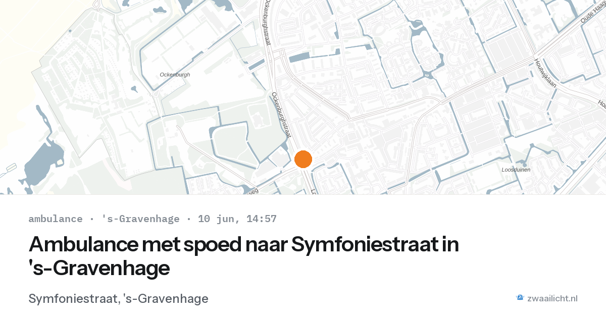Ambulance met spoed naar Symfoniestraat in 's-Gravenhage — 10 jun 2026