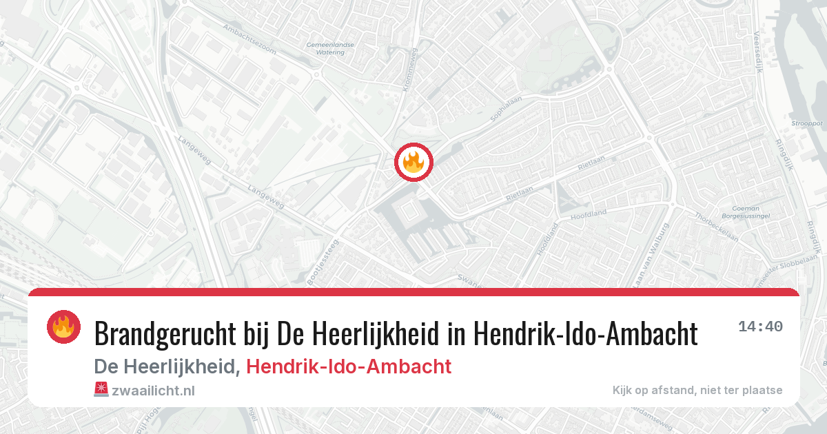 Brandgerucht bij De Heerlijkheid in Hendrik-Ido-Ambacht — 27 jul 2026