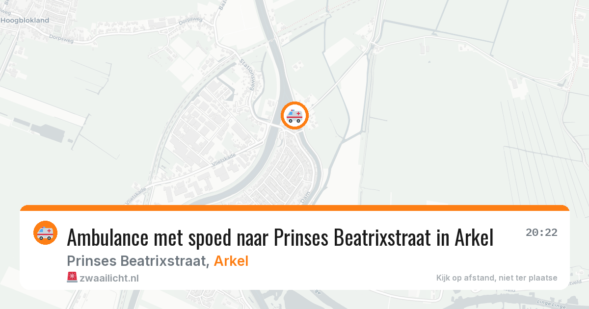 Ambulance met spoed naar Prinses Beatrixstraat in Arkel — 5 aug 2026
