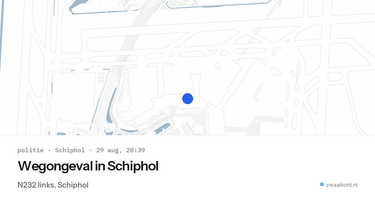 Wegongeval in Schiphol — 29 aug 2026
