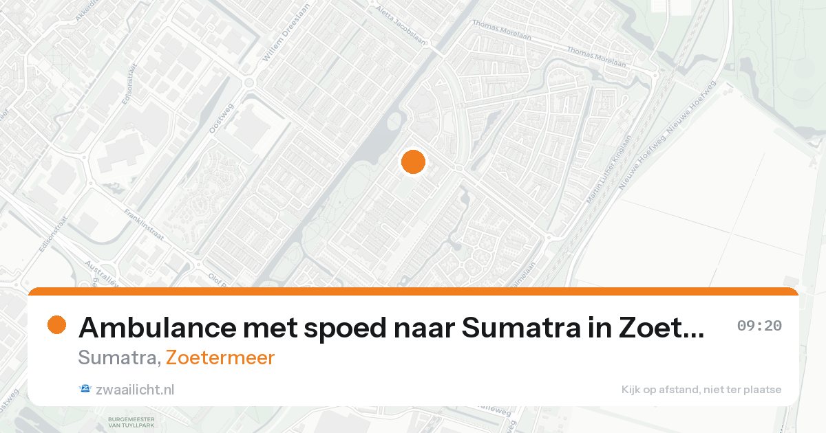 Ambulance met spoed naar Sumatra in Zoetermeer — 25 aug 2026