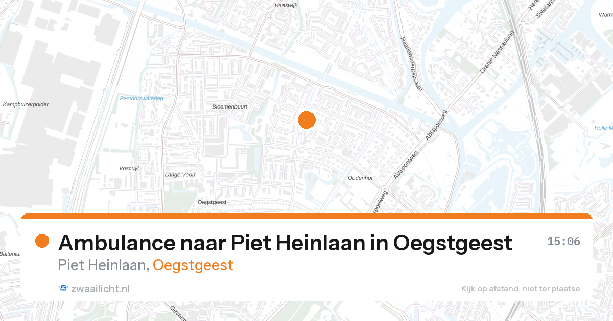 Ambulance naar Piet Heinlaan in Oegstgeest — 27 aug 2026