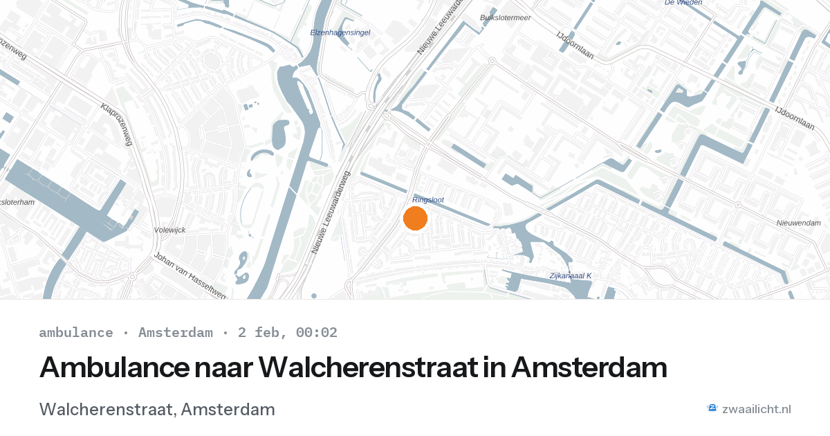 Ambulance naar Walcherenstraat in Amsterdam — 1 feb 2026