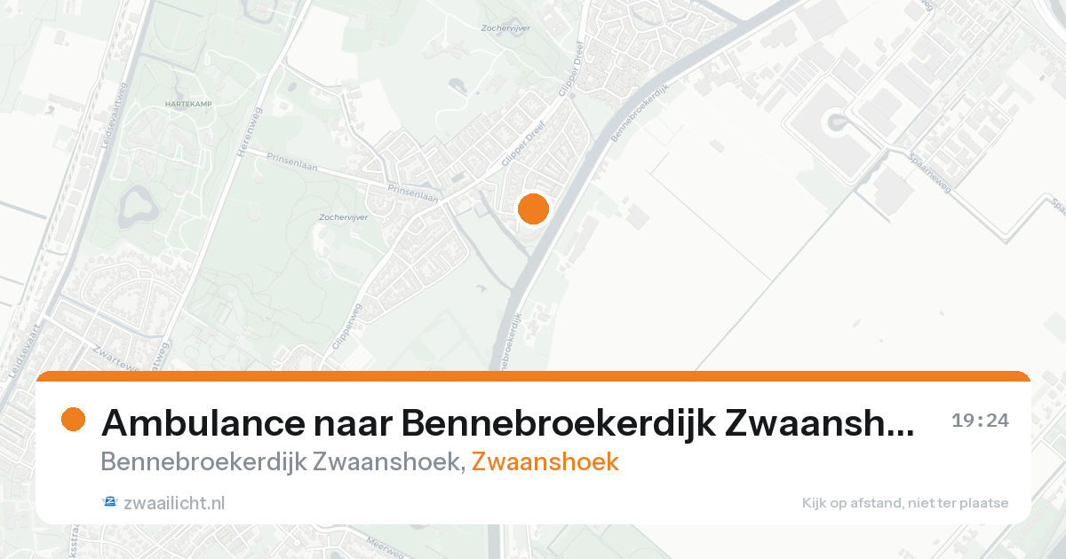Ambulance naar Bennebroekerdijk Zwaanshoek in Zwaanshoek — 17 mei 2026