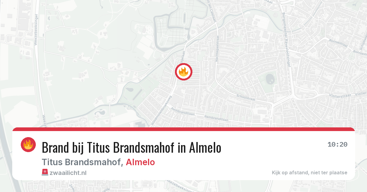Brand bij Titus Brandsmahof in Almelo — 28 jun 2026