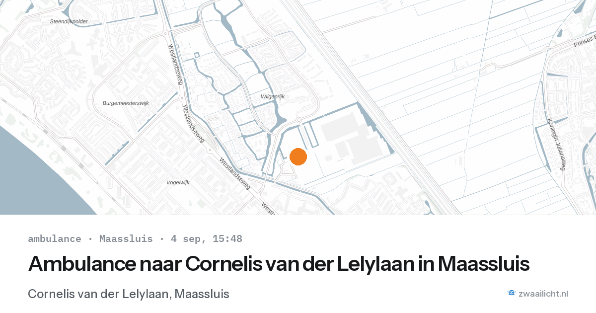 Ambulance naar Cornelis van der Lelylaan in Maassluis — 4 sep 2026
