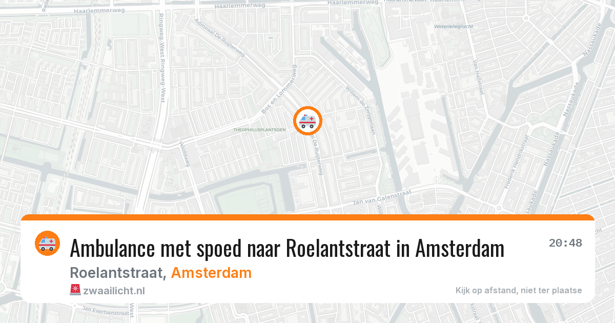 Ambulance met spoed naar Roelantstraat in Amsterdam — 17 mei 2026