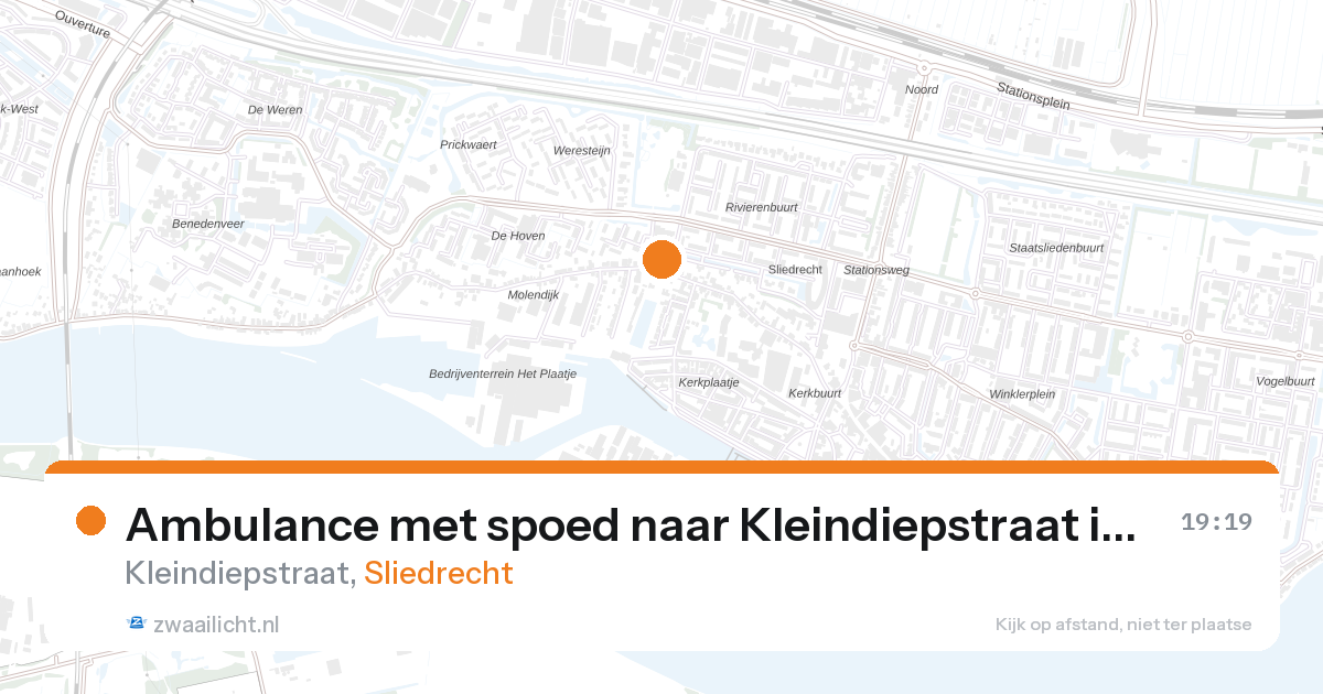 Ambulance met spoed naar Kleindiepstraat in Sliedrecht — 27 aug 2026