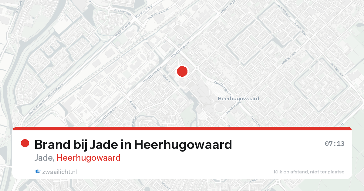 Brand bij Jade in Heerhugowaard — 31 jan 2026
