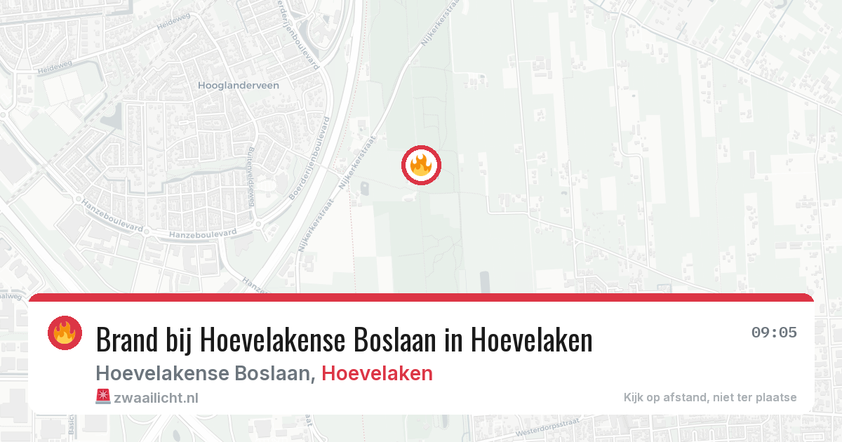 Brand bij Hoevelakense Boslaan in Hoevelaken — 20 jun 2026