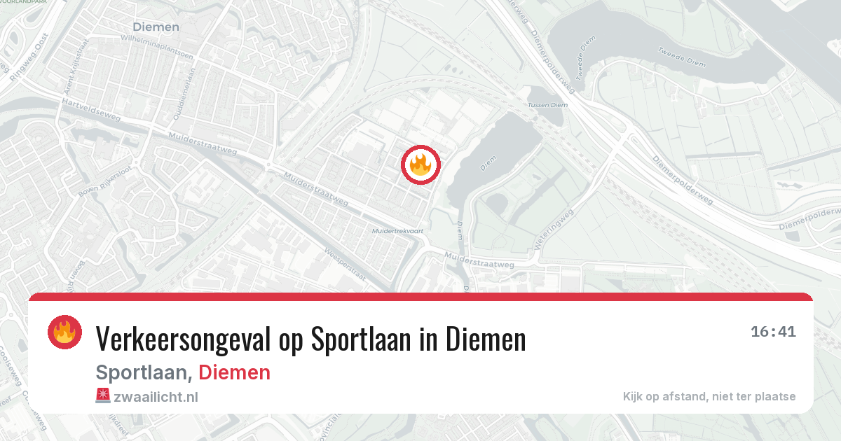 Verkeersongeval op Sportlaan in Diemen — 25 mrt 2026