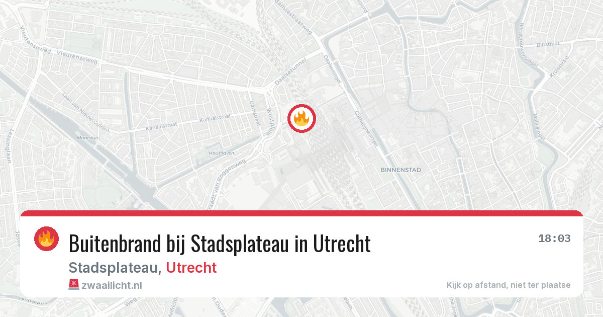 Buitenbrand bij Stadsplateau in Utrecht — 10 mei 2026