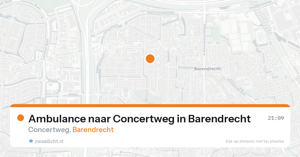 Ambulance naar Concertweg in Barendrecht — 19 aug 2026