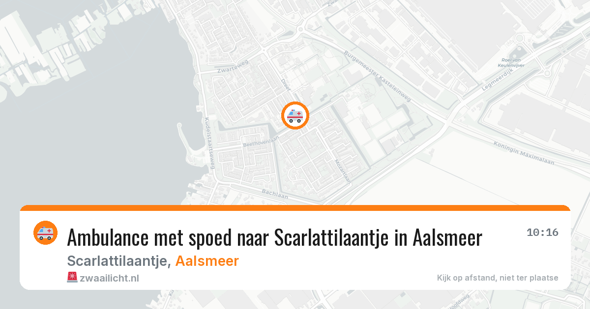 Ambulance met spoed naar Scarlattilaantje in Aalsmeer — 8 aug 2026
