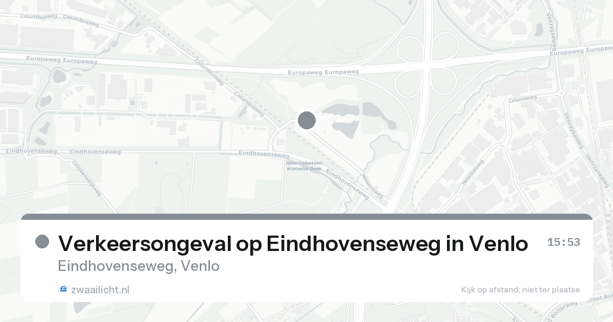 Verkeersongeval op Eindhovenseweg in Venlo — 15 aug 2026